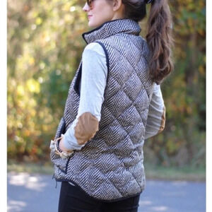 J. Crew Excursion Quilted Down Fill Vest in Herringbone Size Medium